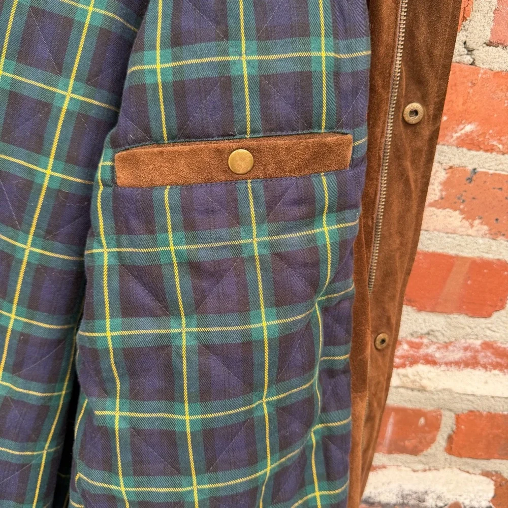 Polo‎ Ralph Lauren Brown Suede Field Jacket Plaid Lined Men’s XL